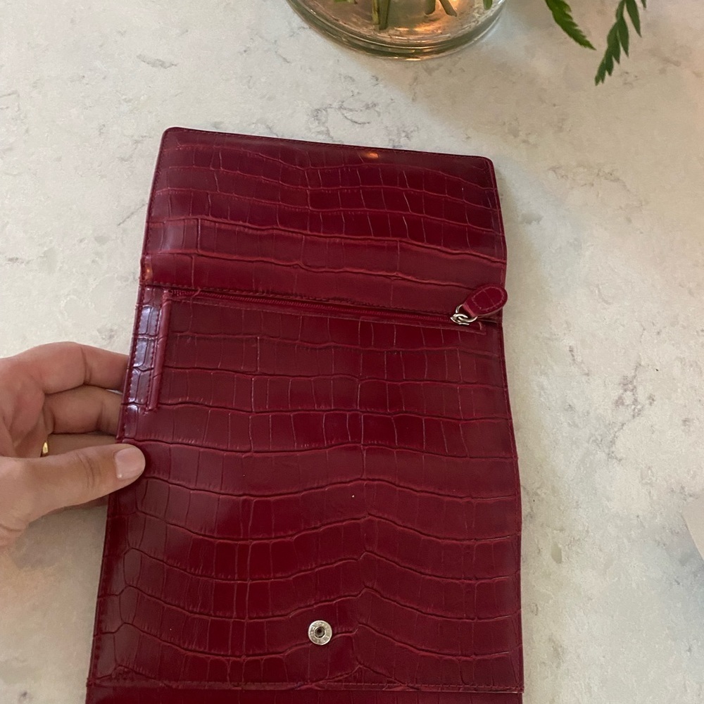 Vintage Red Reptile Leather Wallet